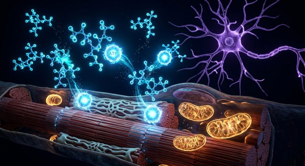 Creatina y longevidad: visualización molecular de fosfocreatina y fibras musculares