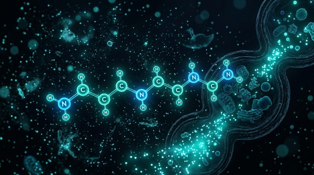 Espermidina longevidad autofagia molecular structure bioluminescent