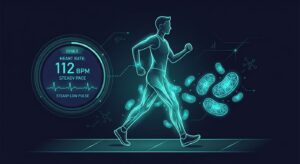 Ilustracion cientifica: entrenamiento Zone 2 y biogenesis mitocondrial, Fase Adaptacion