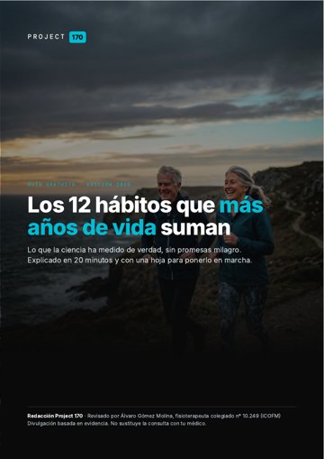 Portada de la guía: Los 12 hábitos que más años de vida suman